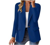Générique Blazer Femme Chic et Elegant Veste Blazer Couleur Unie Bouton Grandes Tailles Manches Longues Classique Bureau Travail Soirées Décontractées Tailleur Femme Slim Fit Revers Veste Manteau