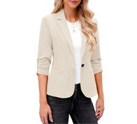 Générique Blazer Femme Chic et Elegant Veste Blazer Couleur Unie Bouton Grandes Tailles Manches Longues Classique Bureau Travail Soirées Décontractées Tailleur Femme Slim Fit Revers Veste Manteau