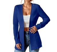 Générique Blazer Femme Modèle Classique Couleur Unie Ouverture Boutonnée Manches Longues Col Revers Coupe Slim Grandes Tailles Tissu Doux Élégant pour Bureau Travail et Occasions Spéciales