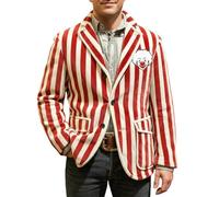 Générique Blazer Homme Chic Et Elegant,Veste en Velours CôTelé Carnival Velvet, IdéAle pour Les éVéNements Formels Et Les Tenues Business DéContractéEs Coupe Moderne Et éLéGante (Red, 3XL)