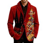 Générique Blazer Homme Disco, Un Pantalon en Velours côtelé à imprimé Clown de Cirque, idéal pour Une soirée.