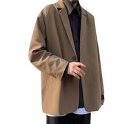 Générique Blazer Homme Veste de Costume d'Automne-Hiver Rétro et Loose avec un Style Coréen Trendy et une Coupe Décontractée et Jeune(Brown, XL)
