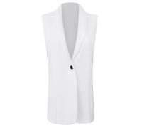 Générique Blazer Sans Manches pour Femme Veste de Costume à Revers Ouvert sur le Devant Couleur Unie Boutons Simples Gilet Classique Business Jacket