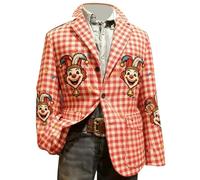 Générique Blazer Velours Cotele Homme,Veste en Velours CôTelé pour Carnaval avec Revers Cranté, Style DéContracté, Professionnel Ou Habillé (Red, L)