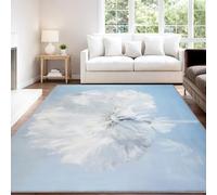 Générique Bleu Blanc Tapis Onirique Esthétique Frais Minimaliste Apaisant À Poils Courts Pissenlits - Tapis Doux Moelleux 140 x 200 cm, Antidérapant Chambre Moquette, Ne Perd Pas Ses Poils