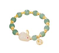 Générique Bleu Bracelets Bracelet Bracelet Branch Jade Women Golden Branches And Jade Leaves Bracelet Double Layer Bracelet Bracelet Homme Bracelet Bijoux Noir Anneaux (Green, One Size)