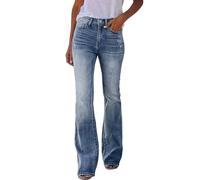 Générique Bleu Clair Jean éVasé pour Femme, Taille Haute Extensible Bell Bottom Jeans Noir éVasé Bootcut Denim Pantalon en Jean Jambes Large Pantalon De Travail Y2K Vintage Jeans RéTro