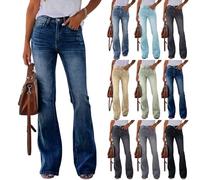 Générique Bleu foncé Jean éVasé pour Femme, Taille Haute Extensible Bell Bottom Jeans Noir éVasé Bootcut Denim Pantalon en Jean Jambes Large Pantalon De Travail Y2K Vintage Jeans RéTro