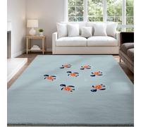 Générique Bleu Gris Tapis Minimaliste Dessins animés Doux Tortue Tapis 90 x 150 cm Salon Moderne Chambre Carre Antidérapant Enfant Ado Décoration Tapis, Tapis De Chaise Lavable Antidérapant