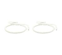 Générique Bleu Perlé Naturelle Bijoux Adjustable Woven Rope Knot Bracelets For Mens Womens Jonc Naturelle Couple Largeur En Anneaux (White*2, One Size*2)