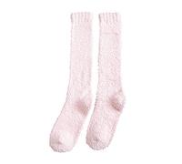 Générique Bleu Sans Pied floue hiver chaud chaussettes en molleton de corail milieu mignon à la maison chaussettes solides veaux Chaud Enfant Fille Noir (Pink, One Size)