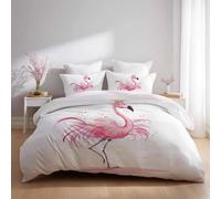 Générique Bleu Sarcelle Housse de Couette 200 x 200,Bande Dessinée Neige Animaux Cygne,Parure de Lit, Housse de Couette Duveteux Imprimée Reversible Microfibre+Taie d'oreiller 65 x 65(2)