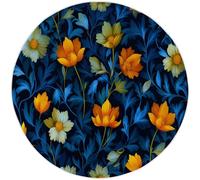 Générique Bleu Tapis Rond Polyvalent 210 cm William Morris Fleurs Élégance Tapis Confortable et Chic, Antidérapant et Lavable en Machine - Idée Cadeau Parfaite pour Famille ou Amis