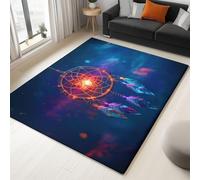 Générique BleuTapis Salon 160 x 230 cm, Rêve Fantaisie Attrape Rêves Lavable en Machine Tapis Antidérapant à Poils Courts - Facile à Entretenir pour Salon Salle à Manger Bureau à Domicile