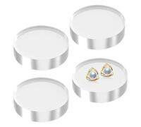 Générique Bloc acrylique transparent, support d'affichage rond, 4 pièces de rehausseurs en acrylique avec design transparent, présentoir en , rehausseur de table facile à utiliser, accessoires d'