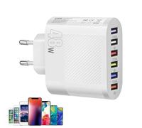 Générique Bloc Chargeur Rapide - Bloc De Station De Charge USB Compact À 6 Ports 48 W - Station De De Bureau, Adaptateur Secteur 3,5 A À Rapide pour Tablettes, Téléphones Portables, Appareils De T