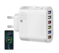 Générique Bloc Chargeur Rapide | Chargeur Mural USB Compact pour Téléphone, USB 48 W avec 6 Ports | Station De Charge De Bureau, Adaptateur Secteur 3,5 A À Charge Rapide pour Tablettes, Téléphon