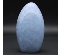 Générique Bloc de Calcite Bleue à Poser de 490 grammes et 105 millimètres, Minéral Calcite de Madagascar, Naturel et Authentique, Œuvre Exclusive, Pierre de Collection, Pierre de Purification