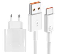 Générique Bloc de chargeur avec câble, bloc de chargeur mural,Câble USB Type C 66W Chargeurs muraux à charge rapide - Protection à la sécurité, câbles de données 6A, de téléphone ensemble pour les