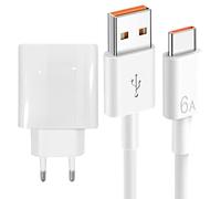 Générique Bloc de chargeur mural, bloc de chargeur USB Type C, Bloc de mural à charge rapide 66W avec câble, Protection à la sécurité, câbles de données 6A, de téléphone ensemble pour les