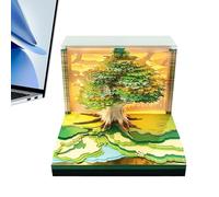 Générique Bloc De Notes Adhésives 3D - Art de Sculpture sur Papier Calendrier 3D Bloc-Notes Mémo - Bloc-Notes Sculpture Horloge à Feuilles Détachables pour Planificateur Suivi Habitudes