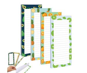 Générique Bloc-Notes | 4 blocs de notes adhésifs avec fruits mignons | Bloc-notes à feuilles lignées - Maison Femmes Filles École Collège Université Voyage Quotidien Extérieur