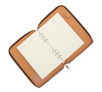 Générique Bloc-notes A5 à Spirale avec Pochette Zippée Marron, Carnet D'affaires Multifonction pour Bureau, Couverture en Cuir, Bloc-notes de Planification Quotidien pour Organisation