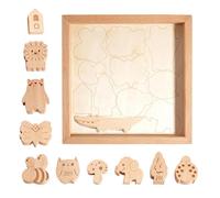 Générique Blocs à Empiler - Coffret Éducatif en Bois Amusant sur Les Animaux à Construire - Jouets d'Équilibre,pour la Maternelle, l'École, Les Fêtes, Les Loisirs du Matin, à la Maison et en Famille