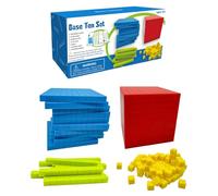 Générique Blocs Base Éducatifs - 23.5x11x11cm Set Manipulation Mathématique, Bloc Base | Blocs Comptage Scolaire Maison, Inclus Cubes Barres Plaques Dés Cartes - Apprentissage Manipulation