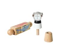 Générique Blocs de Construction Rotatifs en Bois à Motifs d'animaux - Jeu Sensoriel Stimulant La Concentration, Jeu D'association pour Enfants et Adulte, Singe