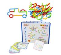 Générique Blocs De Motifs en Bois - Jouets Éducatifs STEM en Bois - Activités d'apprentissage Bâtons Intelligents - pour Garçons Filles Maison École Salle De Classe Maternelle Anniversaire Vacances