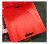 Générique Blocs de stabilisation Robustes 45 x 45 cm, Rouges, pour Camping-Car, remorque, Grue, Support de stabilisateur, Lot de 2 avec poignée intégrée, Design Durable et antidérapant