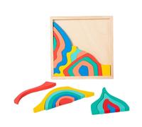Générique Blocs Empilables Arc-en-,Jouets pour Tout-Petits en Bois - Blocs De Développement Précoce - pour Garçons Et Filles Préscolaire Maternelle École À La Maison Éducateurs Activité De