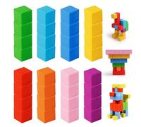 Générique Blocs Magnétiques pour - 32 Pièces Jeux Éducatifs Colorés - Cubes Magnétiques - pour Garçons et Filles École Vacances Voyage Maison Anniversaire Salle de Classe et