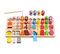 Générique Blocs Puzzle en Bois Chiffres | 5-en-1 en Bois Premier Âge | Jeu de Pêche Magnétique - Idéal Maison École Famille Voyage Maternelle Jardin d'Activités de Groupe