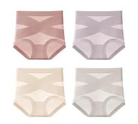Générique Bloom Pink Underwear Leak Proof, Ultimate Comfort Leakproof and Shaping Tummy Control, Women's High Waisted Underwear (4pcsA,L)