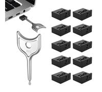 Générique Bloqueur de données USB PC 10 serrés Installation Facile | Bloqueur protecteur de port USB pour ordinateur portable Salons d'aéroport en bus Bibliothèques publiques