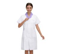 Générique Blouse Blanche Chimie Lycee Coton Laboratoire Blouse Blanche College 14 Ans Physique Infirmiere Manches Courtes Blouse Aide Soignante Femme Homme pour Étudiants en Sciences Naturelles