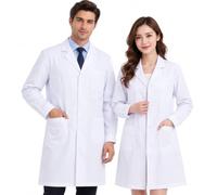 Générique Blouse Blanche Chimie Physique Médicale Scientifique Coton Manche Longue avec Poche pour Étudiant Homme Femme Lycee Collège Laboratoire Confortable léger résistant Pratique idéal