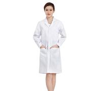 Générique Blouse Blanche Chimie Physique Médicale Scientifique Coton Manche Longue avec Poche pour Étudiant Homme Femme Lycee Collège Laboratoire Confortable léger résistant