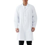 Générique Blouse Blanche de Chimie - Collège Lycée Etudiants - Fermeture par Boutons Pression Blouse Blanche Chimie Lycee Coton Homme Femme Manche Longue Chemise de Médecin Médical S-4XL