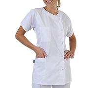 Générique Blouse Blanche Femme, Blouse de Laboratoire avec Poches | Blouse Chimie pour Étudiante, Manches Longues, Coupe Longue, Col à Revers, Fermeture Boutonnée, Tenue Sciences