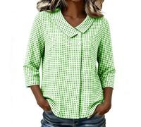 Générique Blouse col Revers Carreaux Manches 3/4 Coupe Ample