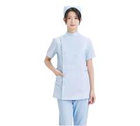Générique Blouse de Médecin pour Femme, Blouse medicale Femme Tunique medicale Manches Courte Shirt Hopital Clinique Aide Domicile Kiné Ergothérapeute pour étudiants Laboratoire Infirmière Cosplay