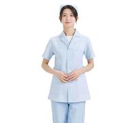 Générique Blouse de Médecin pour Femme, Blouse medicale Femme Tunique medicale Manches Courte Shirt Hopital Clinique Aide Domicile Kiné Ergothérapeute pour étudiants Laboratoire Infirmière Cosplay