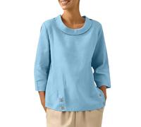 Générique Blouse Femme Manche Longue - Tunique Femme Ete Fluide Ample - Chemise Oversize en Lin Coupe Ample Haut Décontracté À Col Marin Couleur Unie Tunique Confortable pour Grandes Tailles