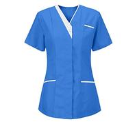 Générique Blouse Infirmiere Femme - Tunique Uniforme Medicale - Haut D'infirmière Uniforme De Travail - Top De Travail- Vêtements Uniformes Médical - Secretaire Medicale - Tenue Infirmiere