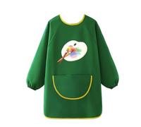 Générique Blouse Peinture, Tablier Ecole Maternelle 5-8 Ans Imperméable Tabliers De Repas Avec Une Grande Poche À Manches Longues Garçons Et Filles Blouses Arts Cuisine Bricolage Tabliers, Vert foncé