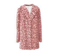 Générique Blouson Fourrure Femme,Manteau Chaud à Imprimé LéOpard SynthéTique avec Poches Cardigan IdéAl pour L'Automne Et l'hiver Coupe Ample Et Confortable (Red XXXXL)