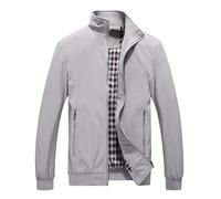 Générique Blouson Hommes Léger été Vestes Casual Coupe-Vent Transition Bomber Blouson (Gris foncé, 3XL)